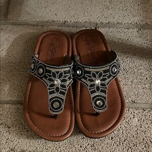 Made in Mexico Black Beaded sandals